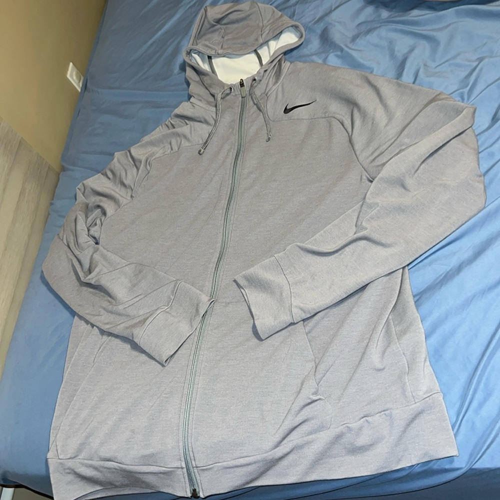 Nwot Nike Pro training gray dri fit zip up XL